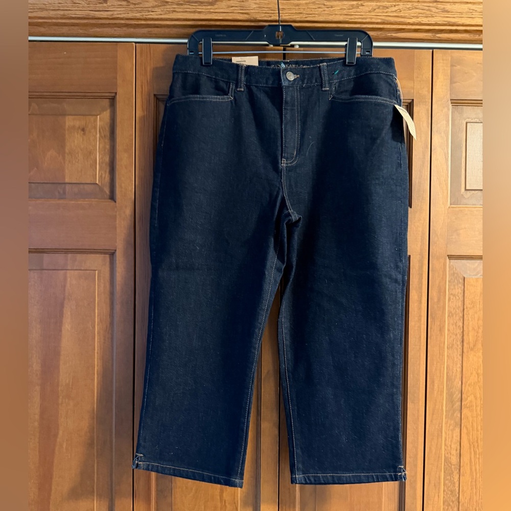 Women's Mid Calf Jeans in Dark Indigo - Picture 2 of 5